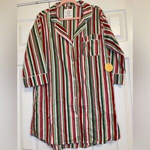 Printfresh Fresh Candy Cane Stripe Pajama Shirt-Small